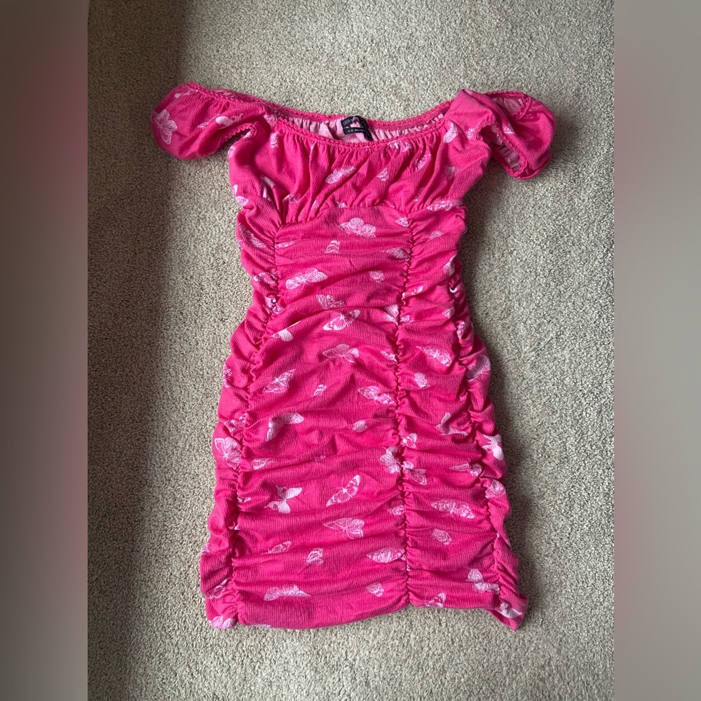 Urban Outfitters Pink Butterfly Mini Dress Size Medium